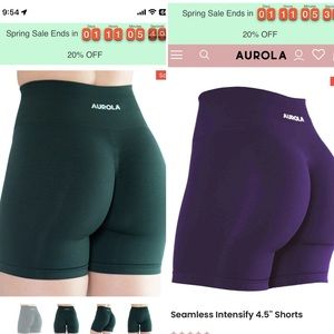 Pair of AUROLA Seamless Intensify Shorts (6” inseam)